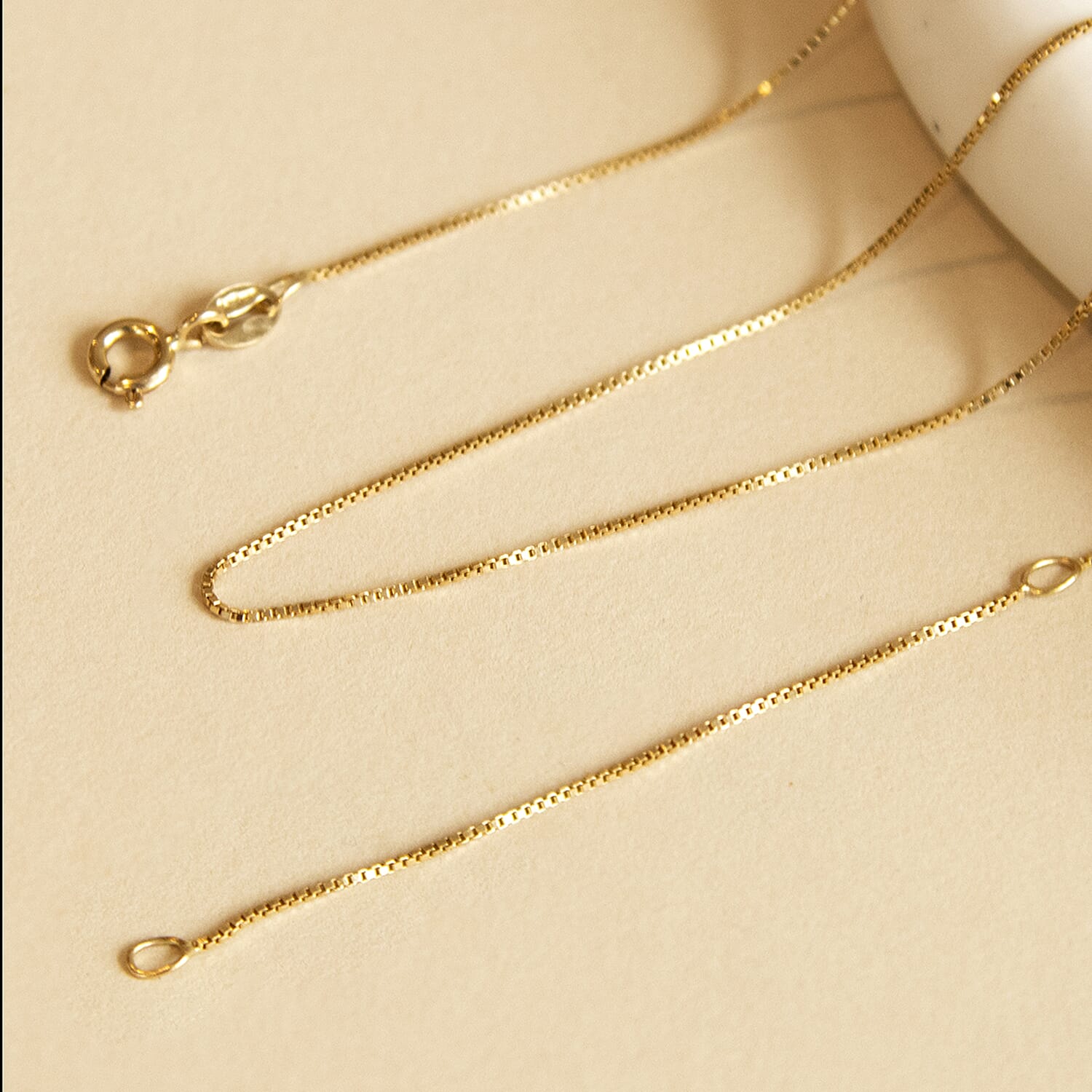 ILIANA 18K Yellow Gold Venetian Box Chain Adjustable 18 Inch to 20 Inch 7571661 2