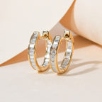 ILIANA 18K Yellow Gold IGI Certified Diamond (SI-G-H) Hoop Earrings 1.00 Ct