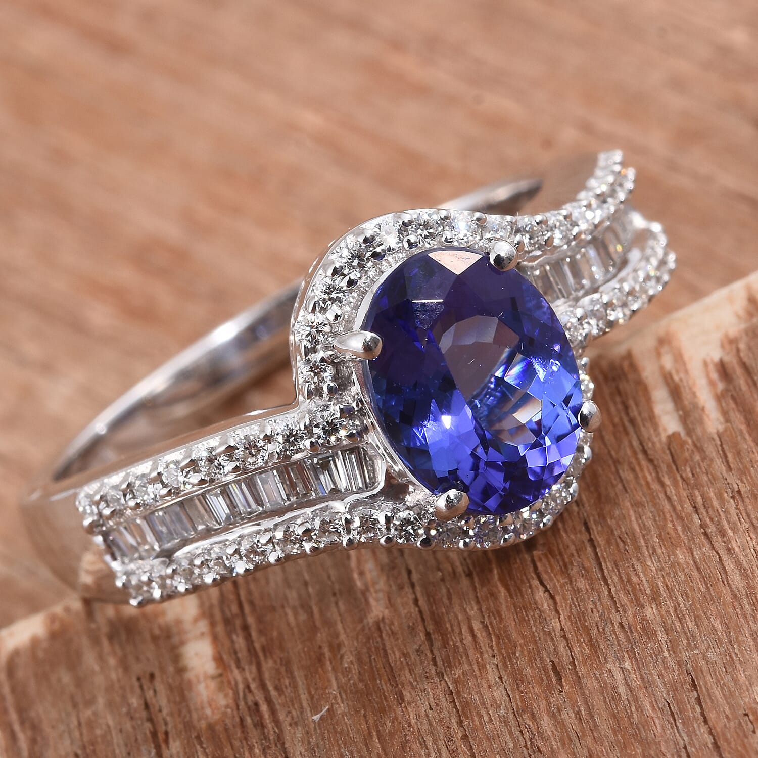 ILIANA 2.15 Ct AAA Tanzanite and Diamond Ring in 18K White Gold 7.41 Grams 3052246 1