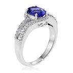 ILIANA 18K White Gold AAA Tanzanite and Diamond (SI-G-H) Ring 2.15 Ct. Gold Wt. 7.14 Gms.