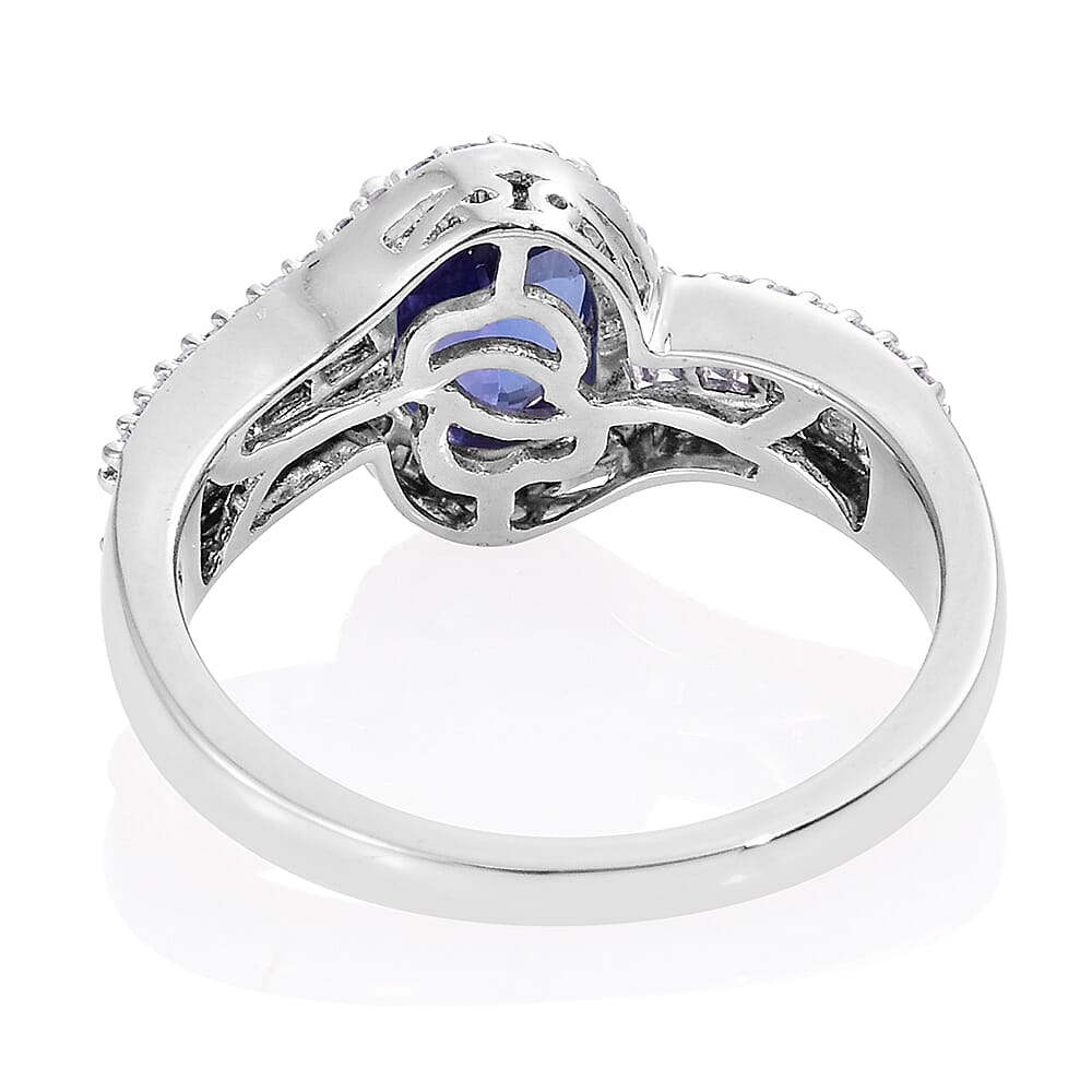 ILIANA 2.15 Ct AAA Tanzanite and Diamond Ring in 18K White Gold 7.41 Grams 3052246 3