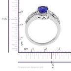 ILIANA 18K White Gold AAA Tanzanite and Diamond (SI-G-H) Ring 2.15 Ct. Gold Wt. 7.14 Gms.
