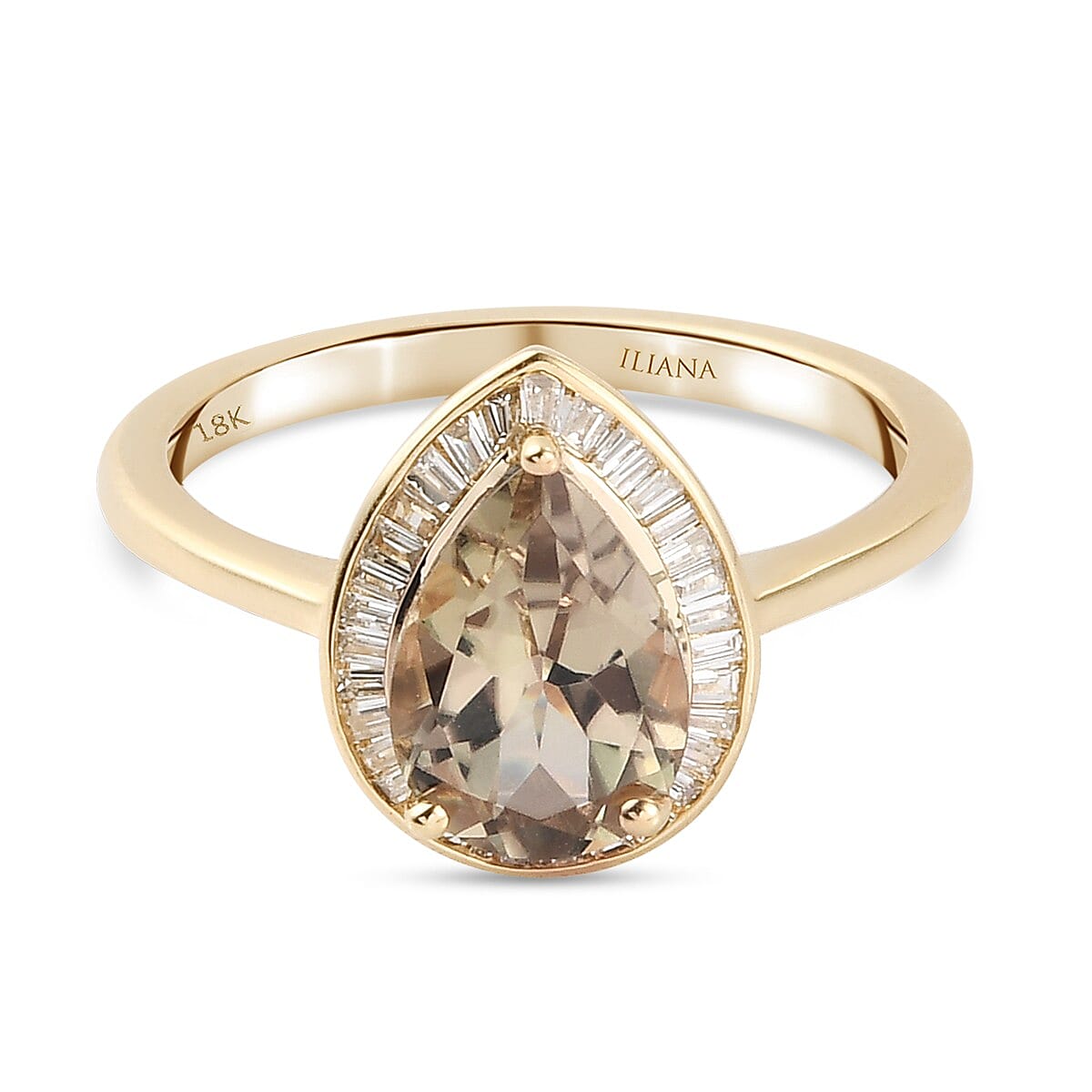 ILIANA 2.25 Ct. AAA Turkizite and SI G-H Diamond Halo Ring in 18K Yellow Gold 3859898 0