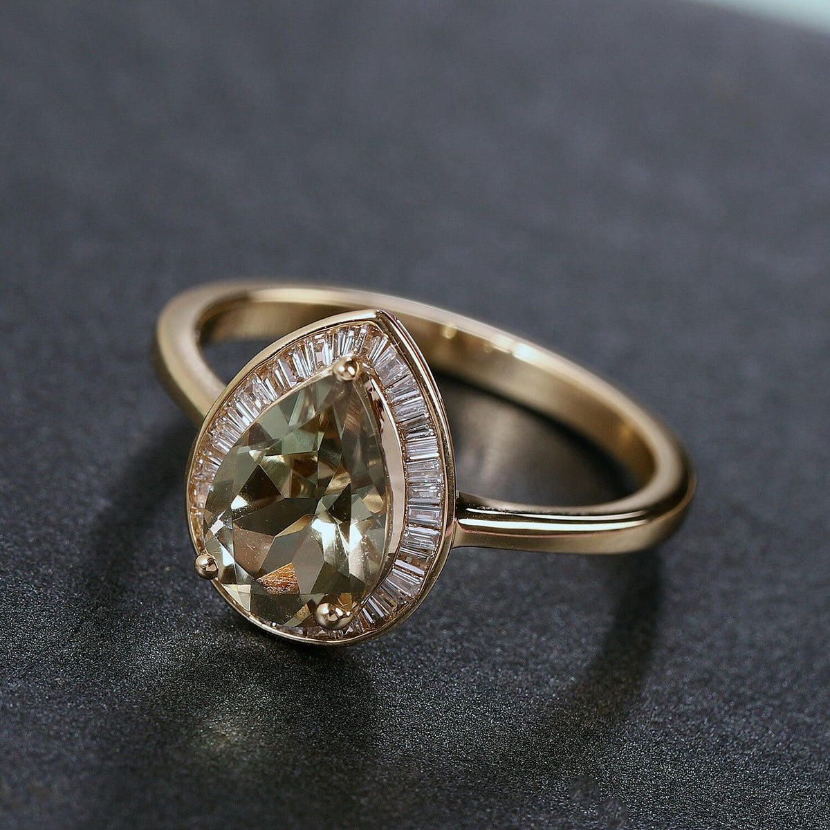 ILIANA 2.25 Ct. AAA Turkizite and SI G-H Diamond Halo Ring in 18K Yellow Gold 3859898 2