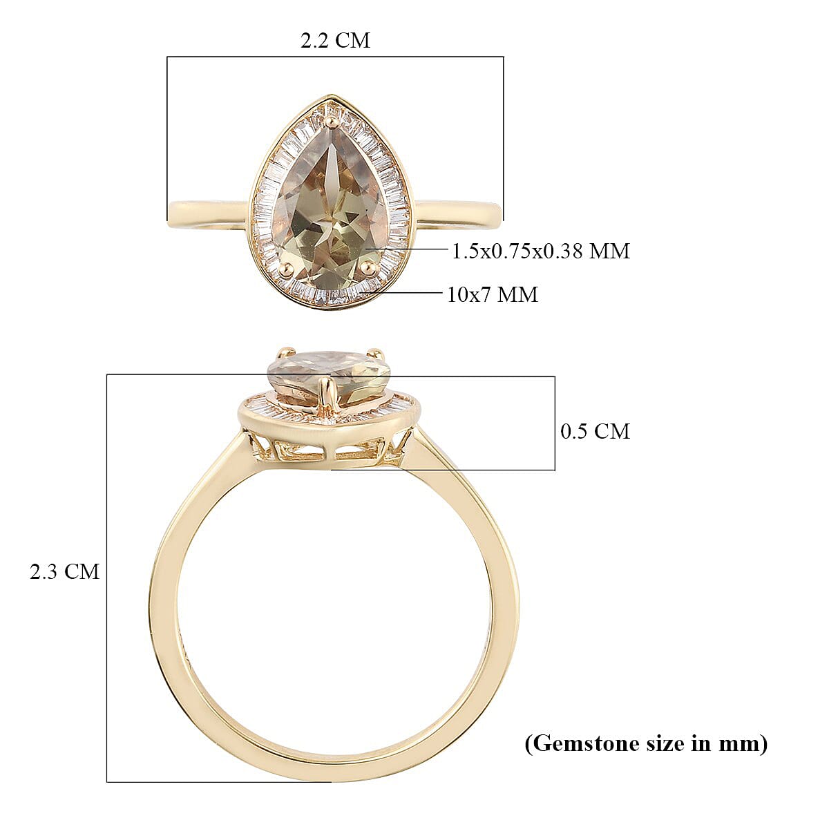 ILIANA 2.25 Ct. AAA Turkizite and SI G-H Diamond Halo Ring in 18K Yellow Gold 3859898 6