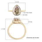 ILIANA 18K Yellow Gold Natural AAAA Turkizite (Pear) and Diamond Ring 2.17 Ct.