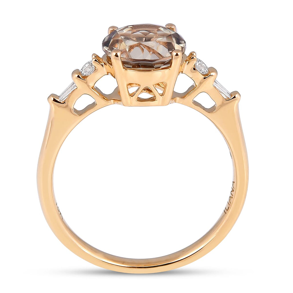 ILIANA 18K Yellow Gold AAA Turkizite and Diamond (SI-G-H) Ring 2.35 Ct.