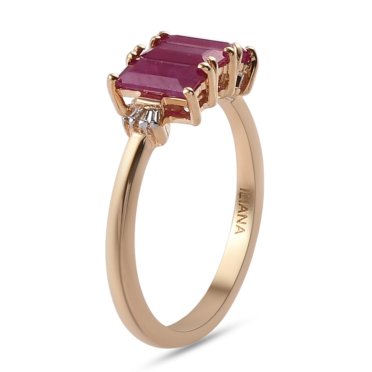 ILIANA AAA Ruby and Diamond SI /G-H 1.54 Ct. Trilogy Inspired Ring in 18K Yellow Gold, Wt. 2.53 Gms 8963216 3