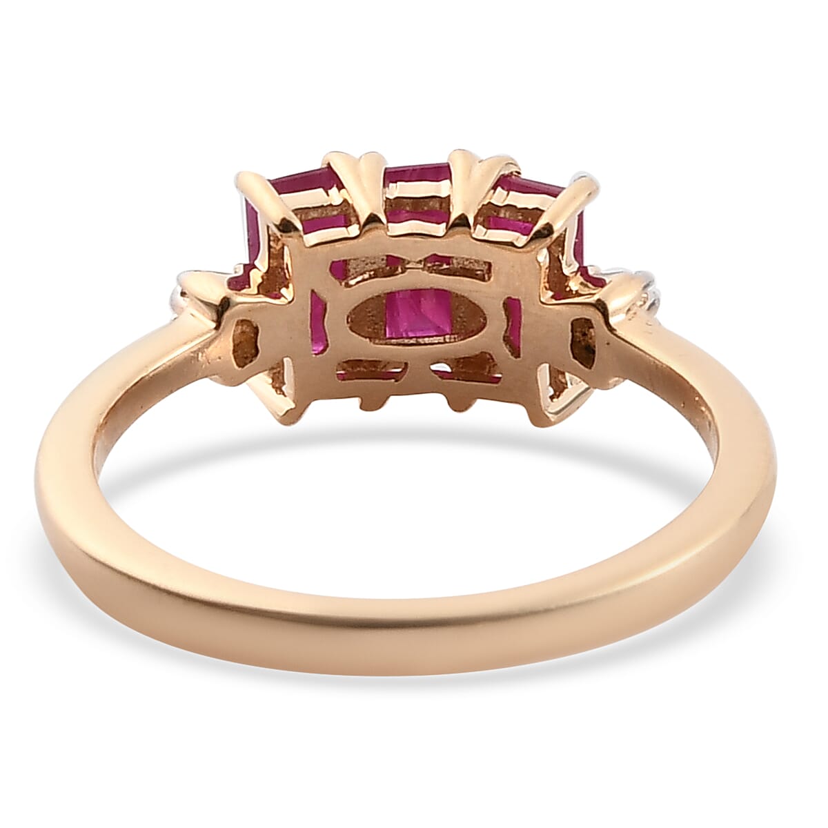 ILIANA AAA Ruby and Diamond SI /G-H 1.54 Ct. Trilogy Inspired Ring in 18K Yellow Gold, Wt. 2.53 Gms 8963216 4