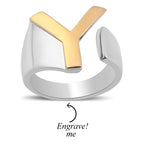 ION Plated 18K YG Fancy Ring Pure Yellow Brass