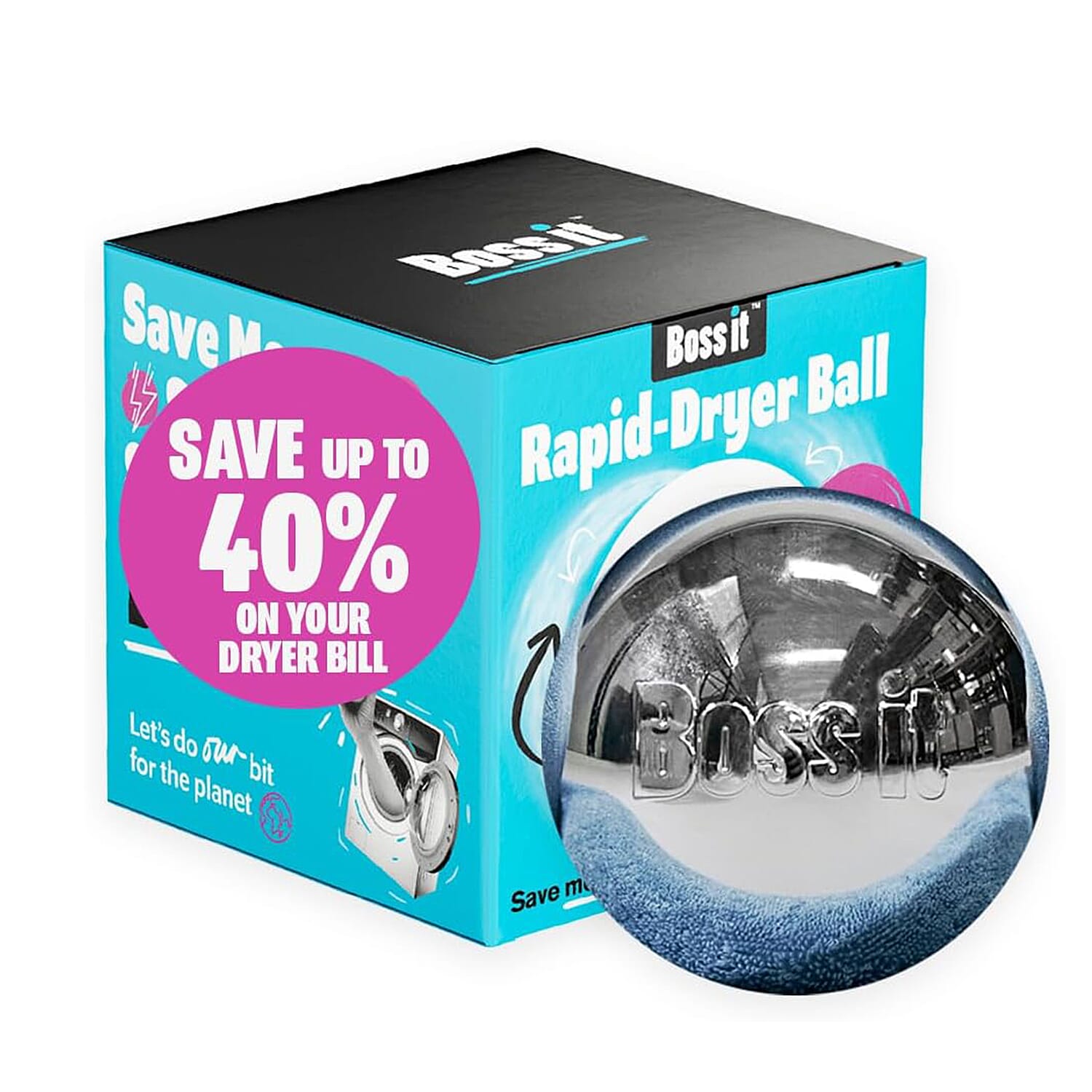 Boss It Rapid Dryer Ball â€“ Best Reusable, Eco-Friendly Laundry Balls for Washing Machine &amp; Tumble Dryer 8060835 0