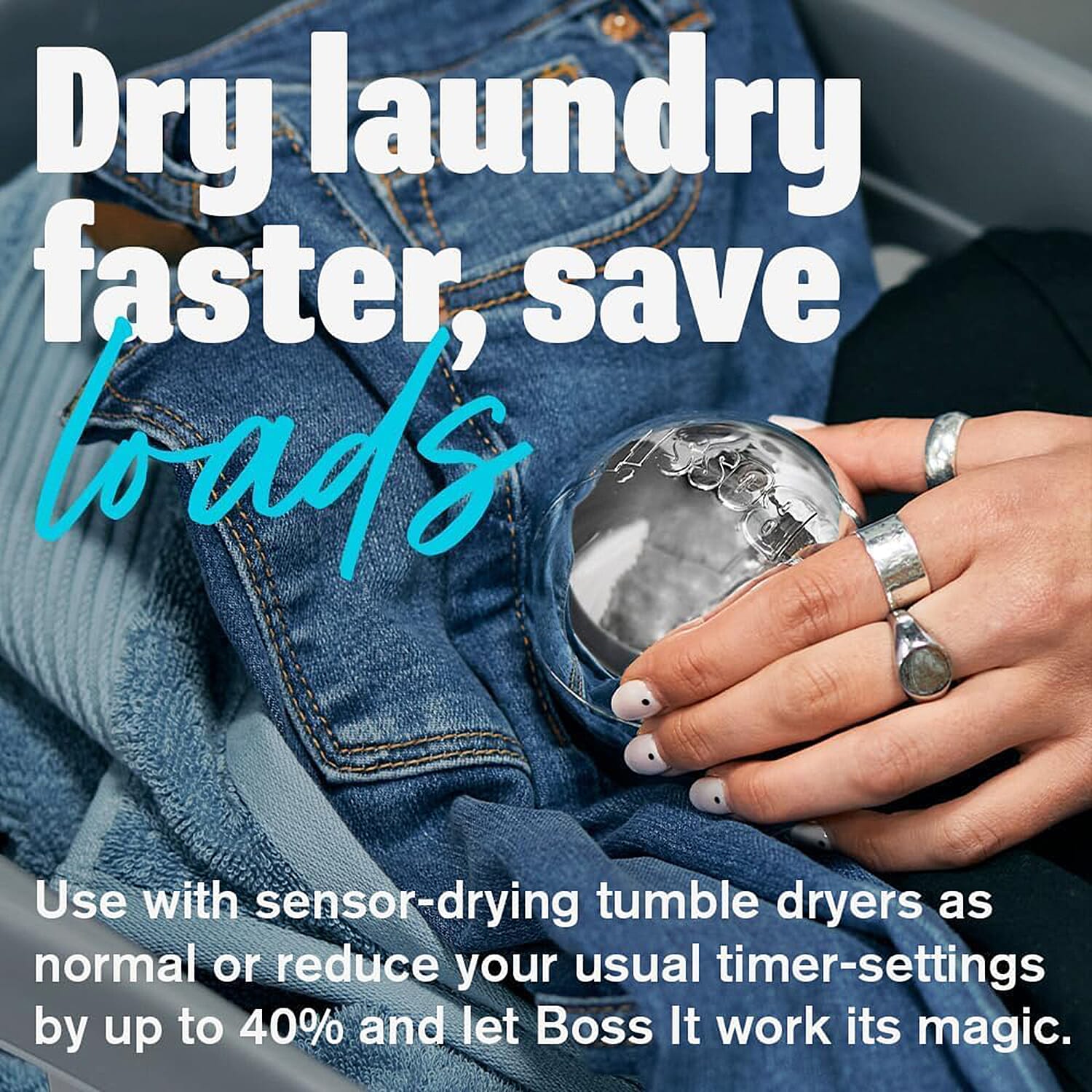 Boss It Rapid Dryer Ball â€“ Best Reusable, Eco-Friendly Laundry Balls for Washing Machine &amp; Tumble Dryer 8060835 1
