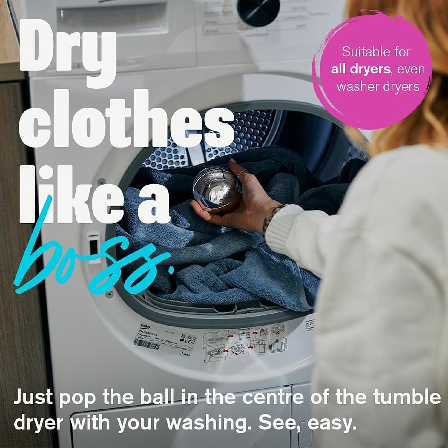 Boss It Rapid Dryer Ball â€“ Best Reusable, Eco-Friendly Laundry Balls for Washing Machine &amp; Tumble Dryer 8060835 2