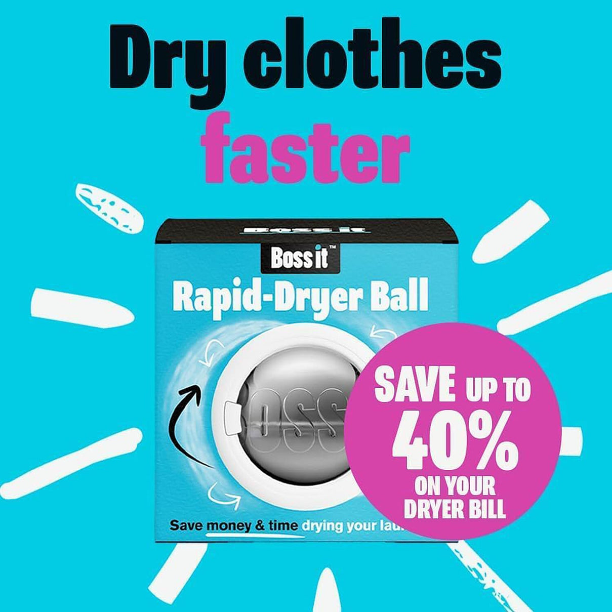 Boss It Rapid Dryer Ball â€“ Best Reusable, Eco-Friendly Laundry Balls for Washing Machine &amp; Tumble Dryer 8060835 6