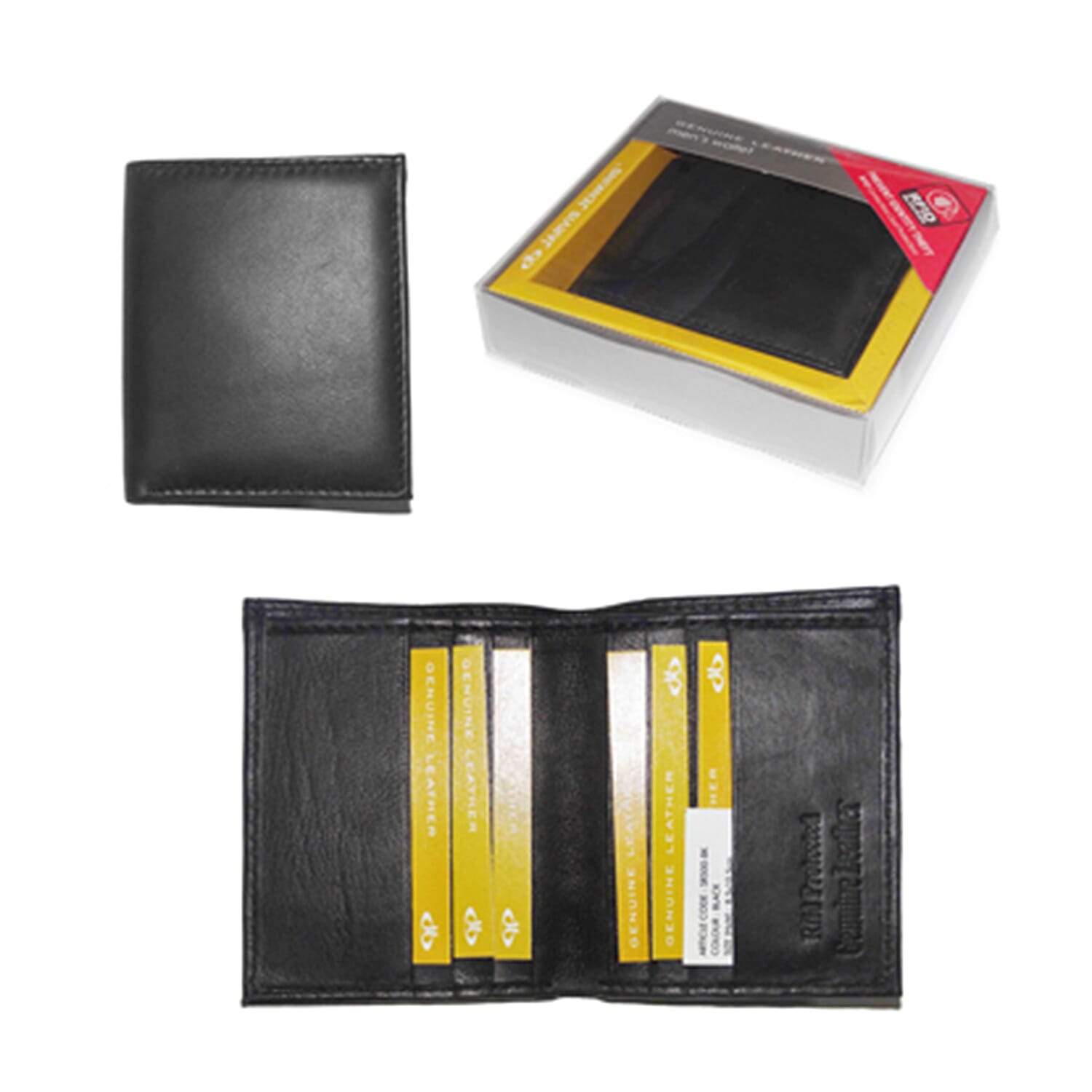 Genuine Leather Wallet with RFID Blocking - Black 8102779 0