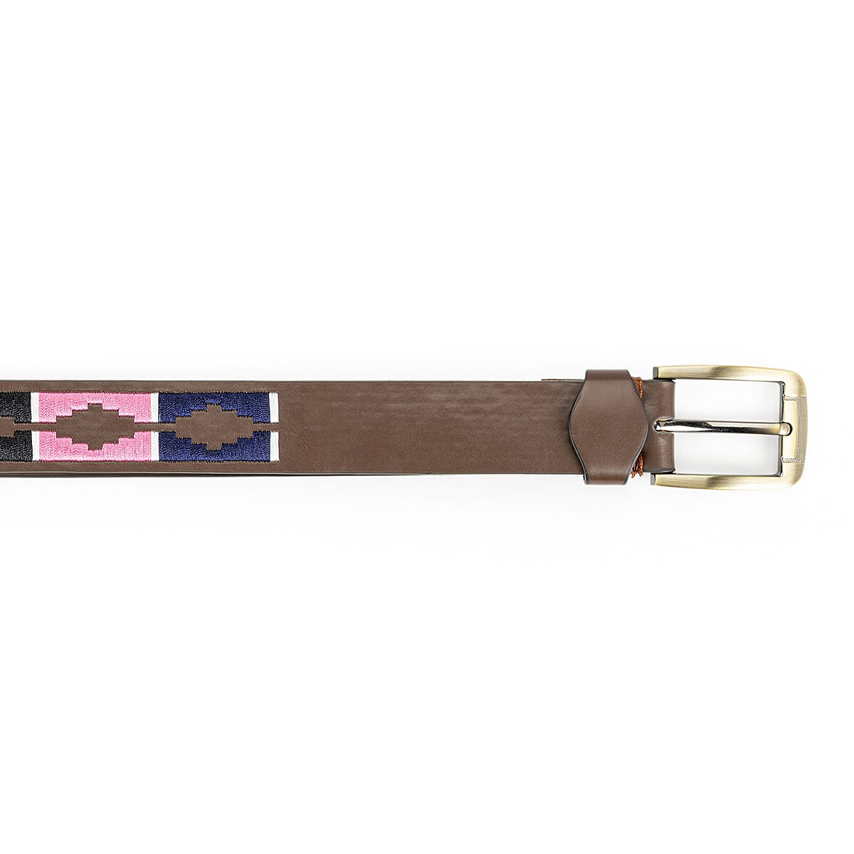 Coastal Premium Embroidered Polo Belt with Brass-Finish Buckle (Size L) - Pink 8359867 0