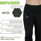 Green Drop Infused High Waist Leggings (Size XL) - Black