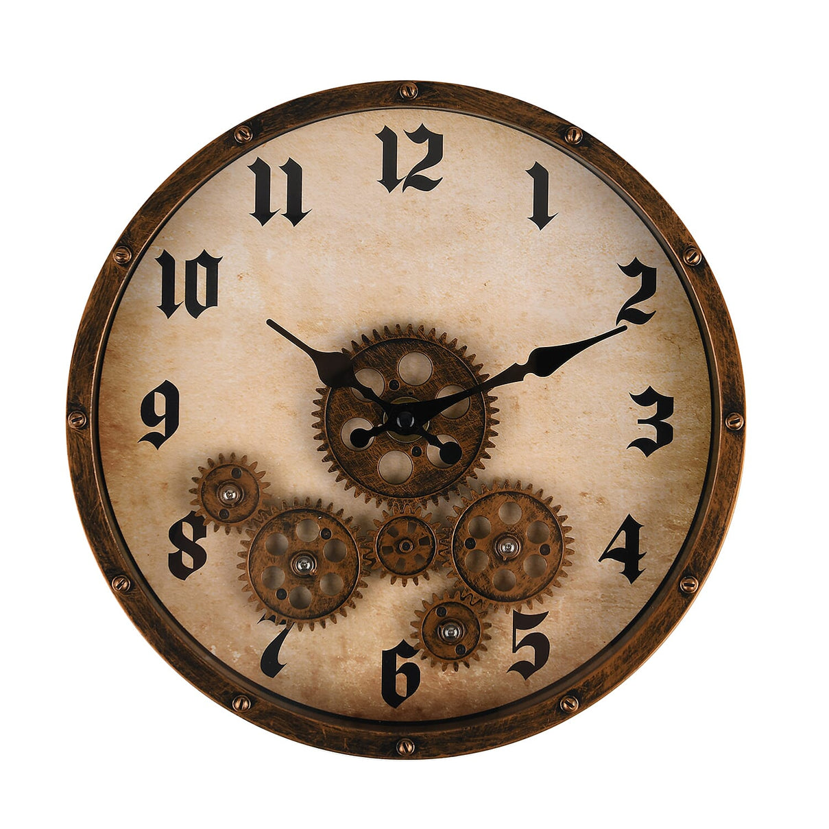 Steampunk-Style Gear Wall Clock (28 cm) - Gold 8223488 0