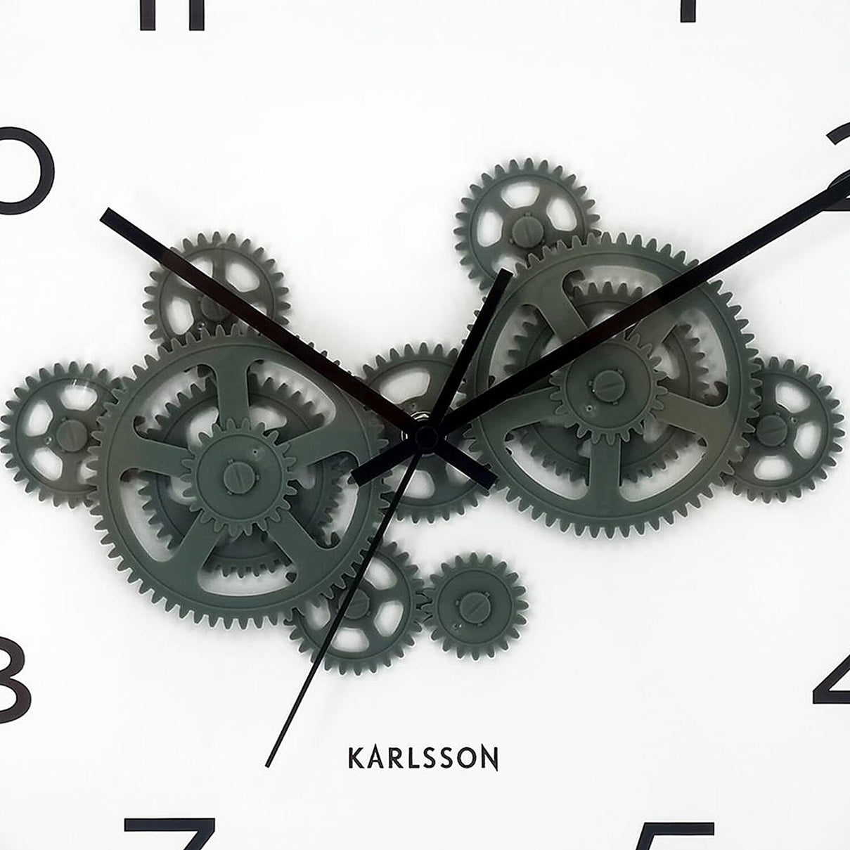 Present Time Open Gear Wall Clock - Misty Blue Rim with Jungle Green Gear Design 8335670 3