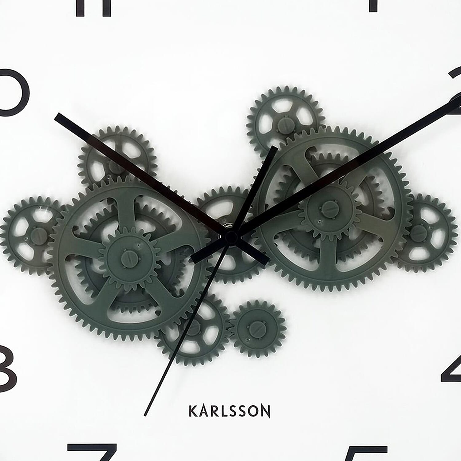Present Time Open Gear Wall Clock - Misty Blue Rim with Jungle Green Gear Design 8335670 3