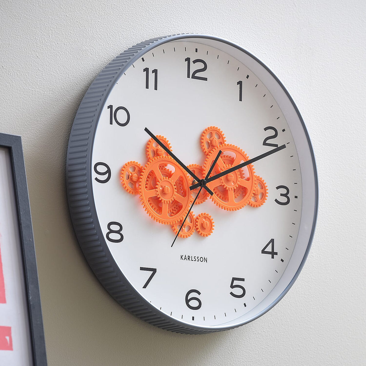 KARLSSON Open Gear Wall Clock (40cm) - Orange Gears V32718830 1