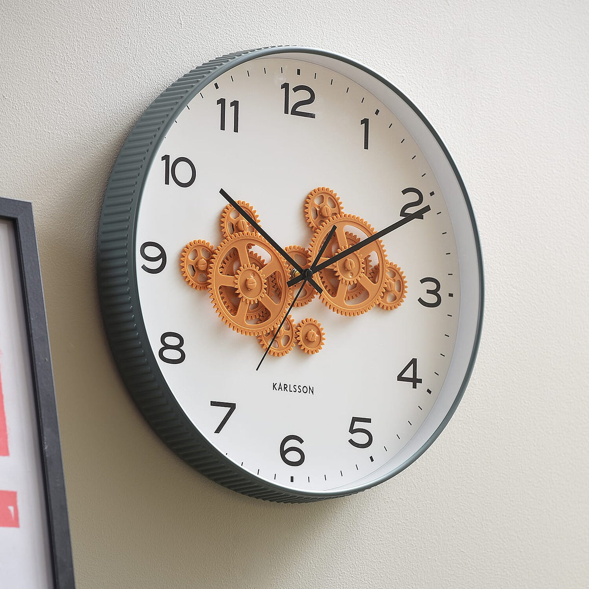 KARLSSON Open Gear Wall Clock (40cm) - Yellow Gears V32716670 1