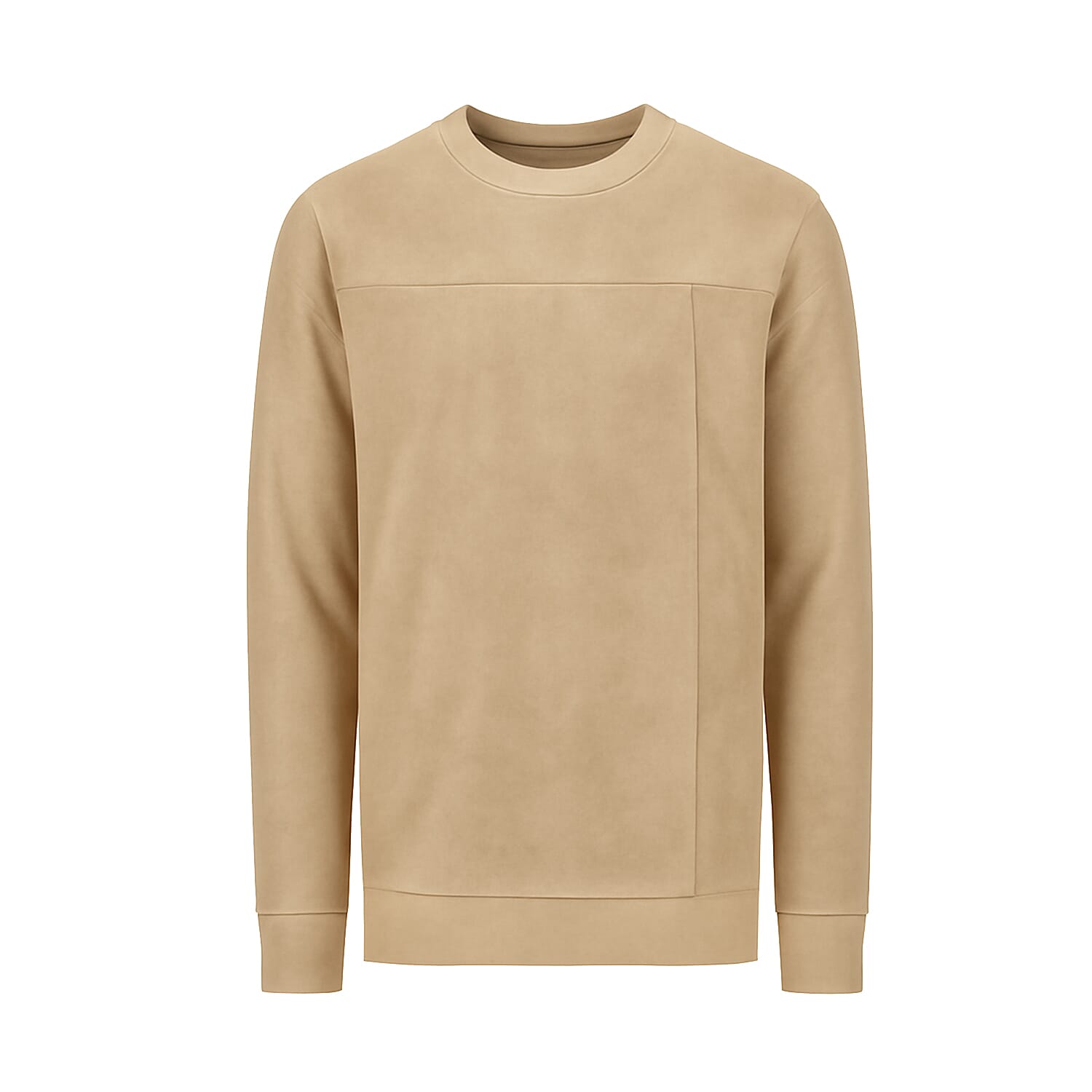 Cotton Crew Neck Sweatshirt (Size L) - Sand 8282829 0