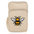 Bumble Bee Phone Crossbody Bag With Adjustable Strap - Beige