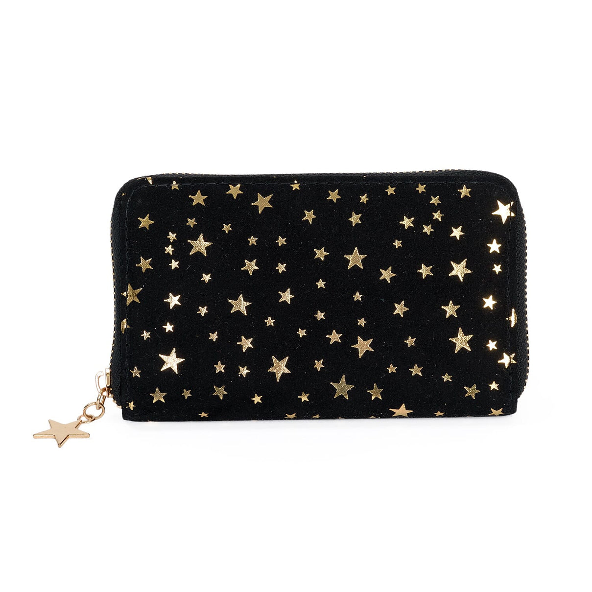 Coastal Gold Star Foil Print Zip-Around Wallet - Black 8361169 0