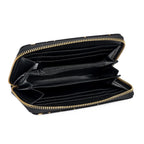 Coastal Gold Star Foil Print Zip-Around Wallet - Black