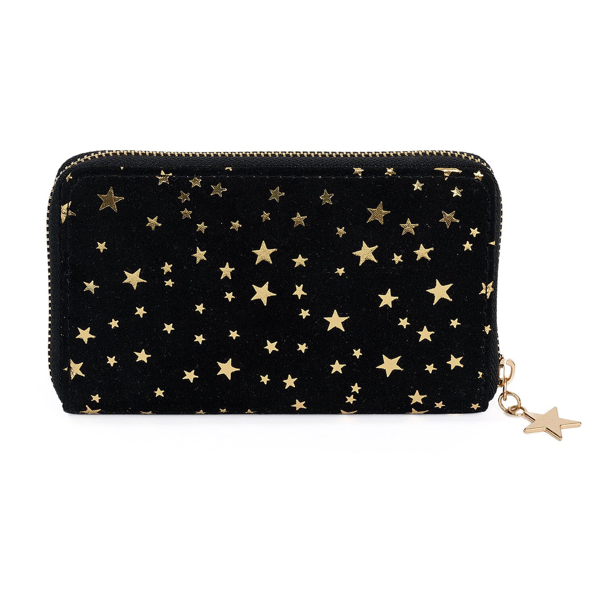 Coastal Gold Star Foil Print Zip-Around Wallet - Black 8361169 2