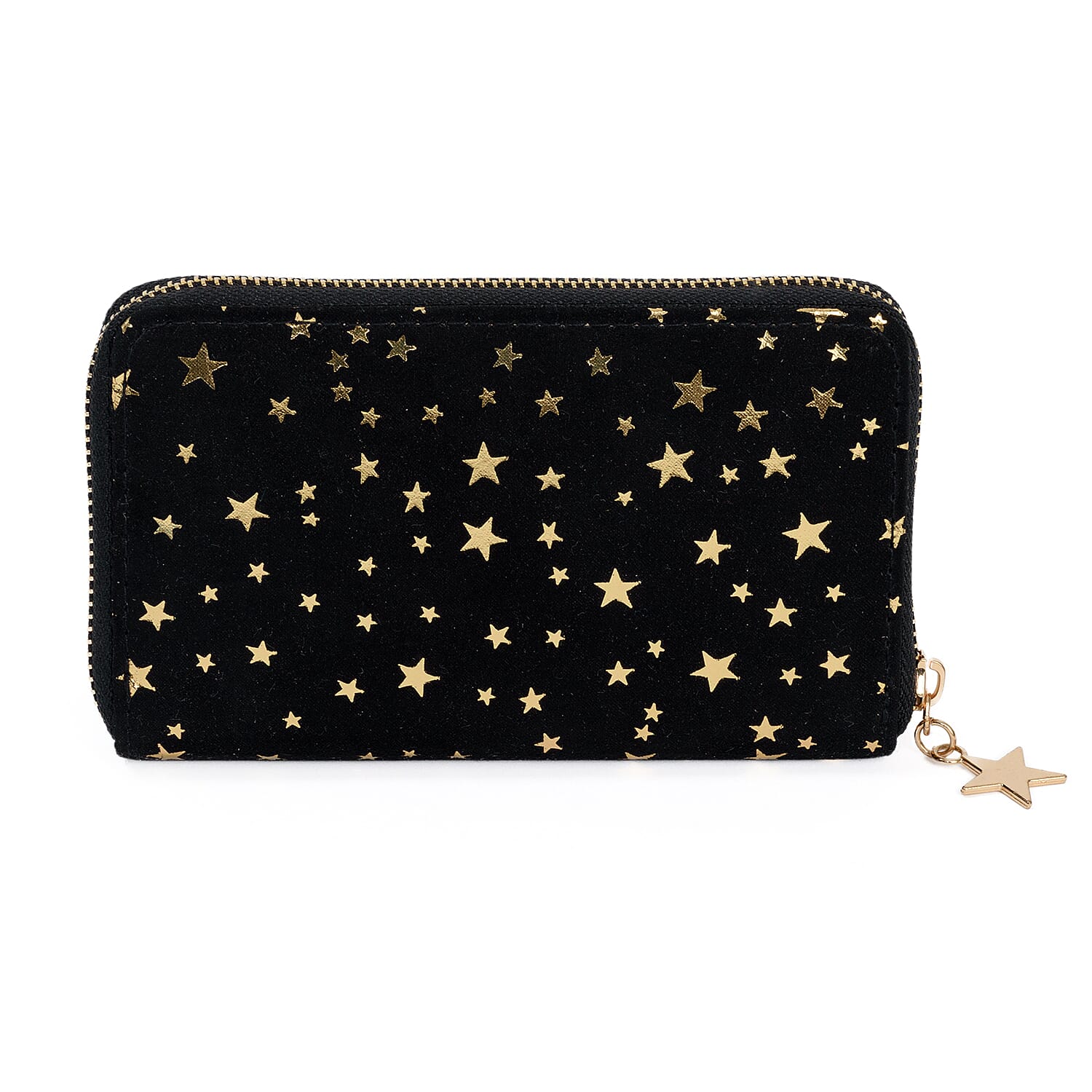 Coastal Gold Star Foil Print Zip-Around Wallet - Black 8361169 2