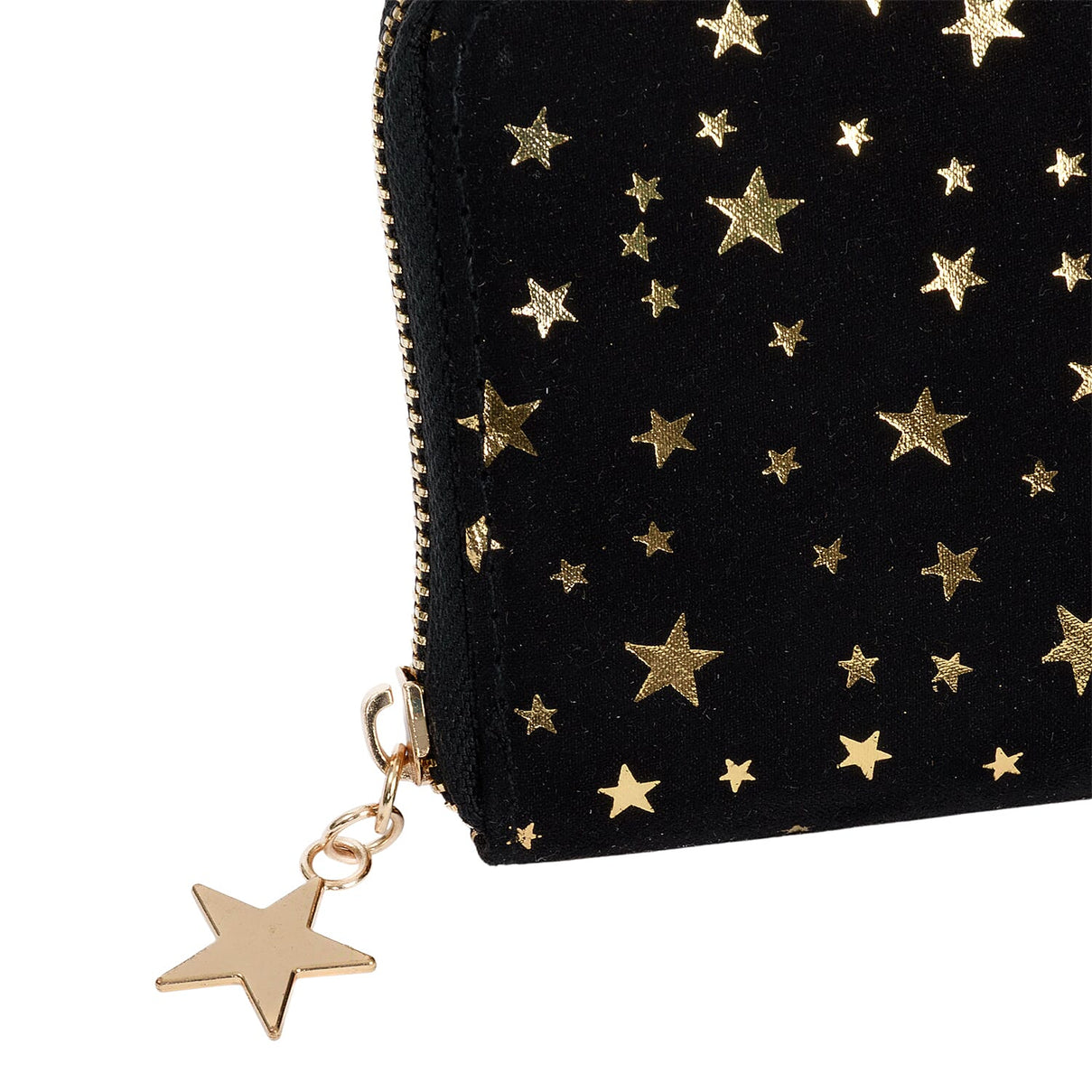Coastal Gold Star Foil Print Zip-Around Wallet - Black 8361169 3