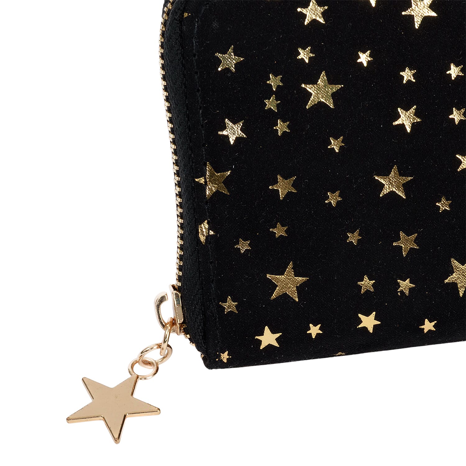 Coastal Gold Star Foil Print Zip-Around Wallet - Black 8361169 3