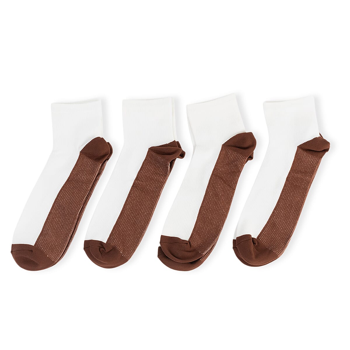 4-Pair Magic Copper Short Socks (Size L-XL) - White 8347037 3