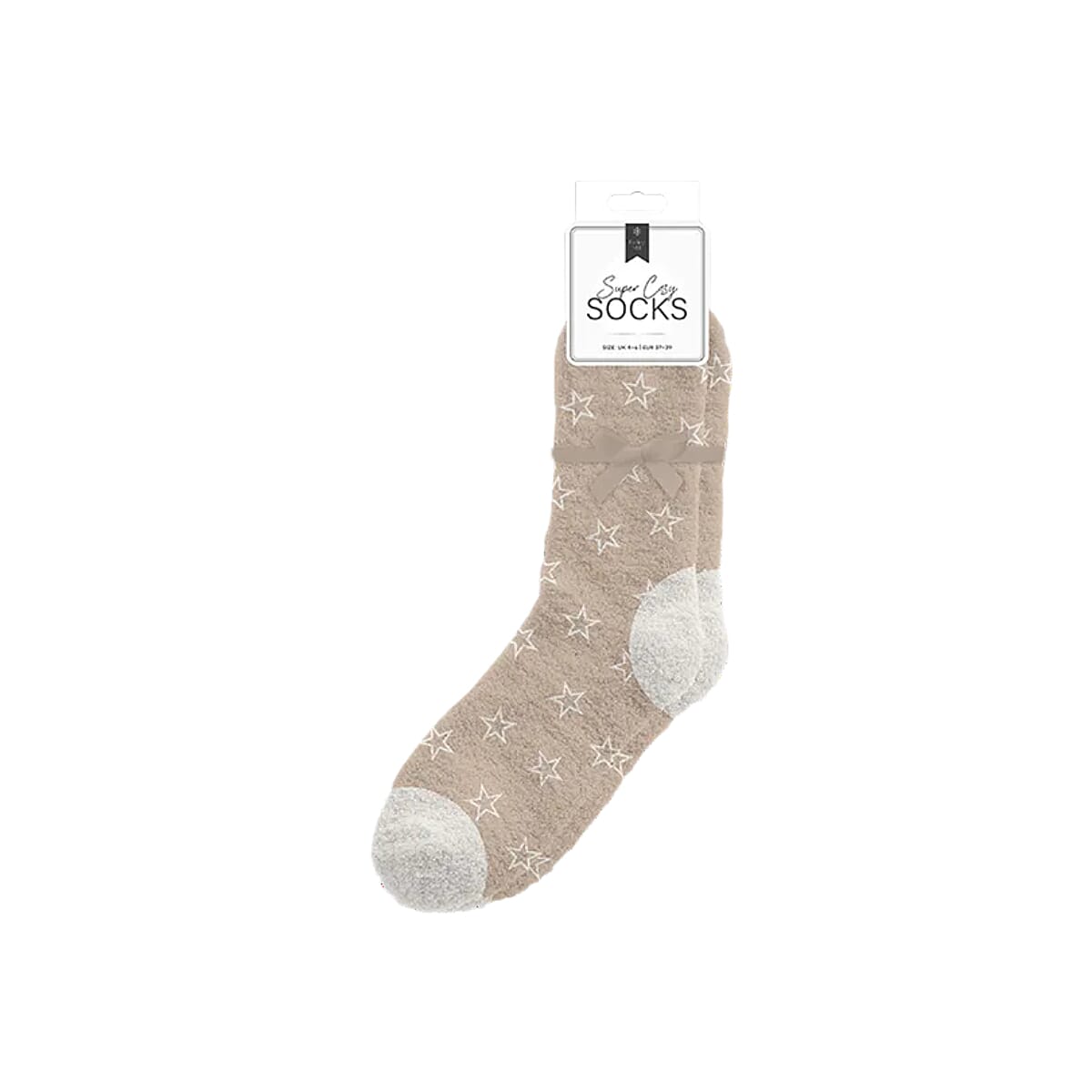 Ladies Cozy Printed Socks - Beige 8300075 0