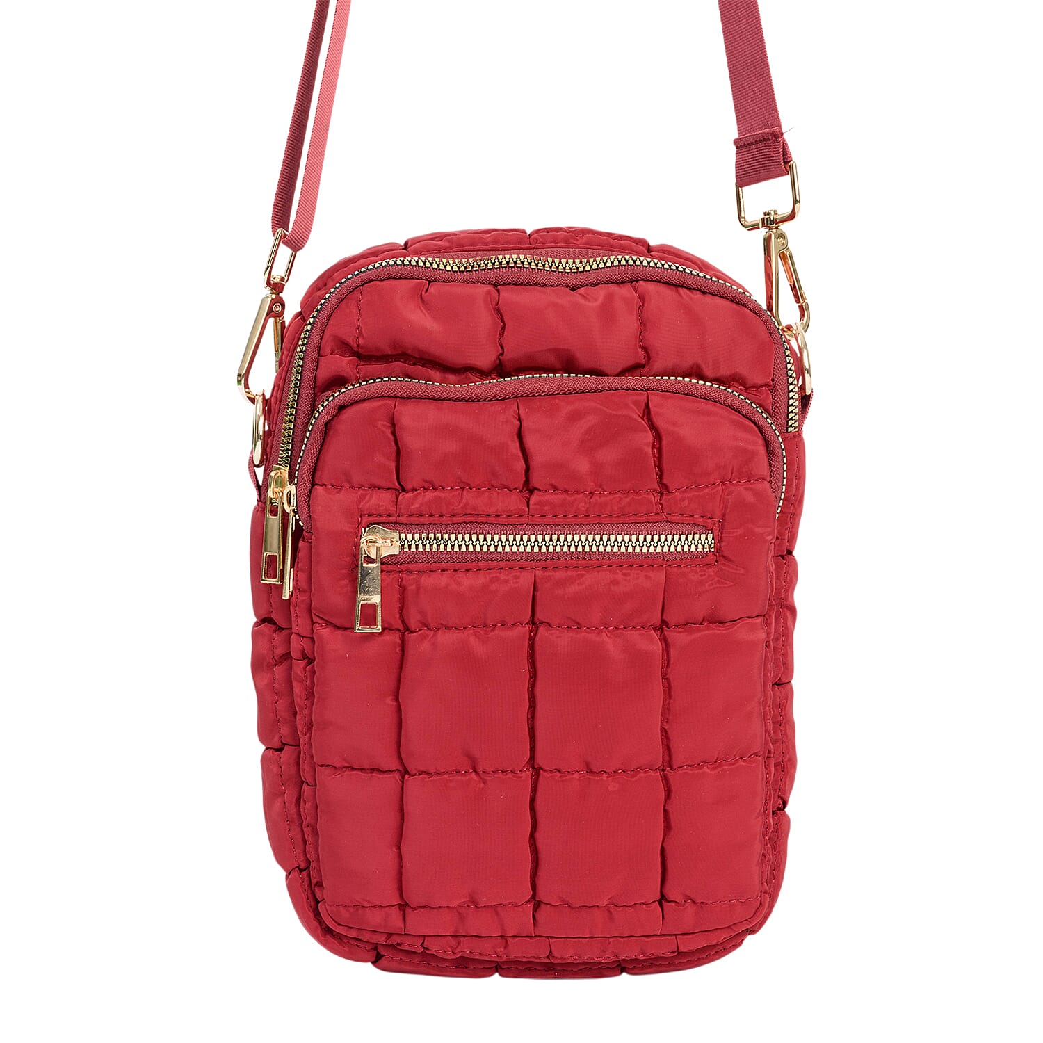 Quilted Puffer Mini Crossbody Bag - Burgundy 8361662 1