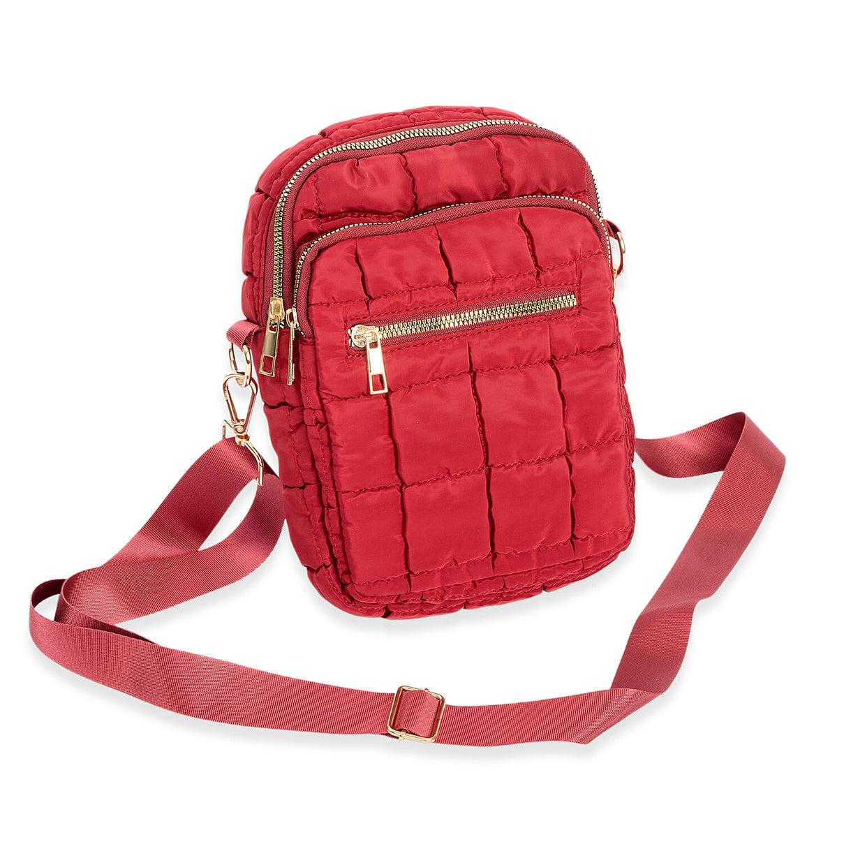 Quilted Puffer Mini Crossbody Bag - Burgundy 8361662 2