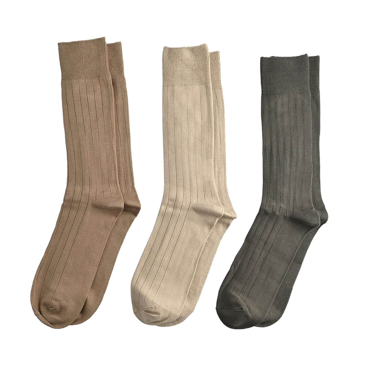 Ike Behar Men's 3pck Rayon Dress Socks -Green/Khaki/Tan (Sizes 7-12) 7485514 0