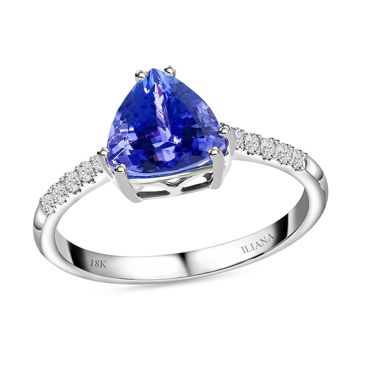 Iliana 18K W Gold AAA Tanzanite, White Diamond SI Ring, Gold Wt.2.8 Gms  2.050  Ct. 8375308 1