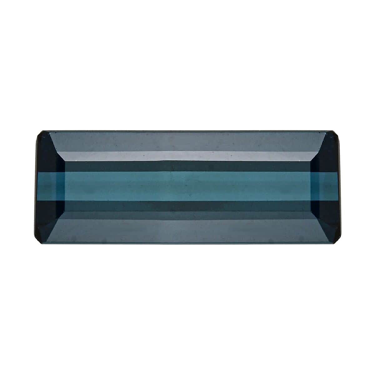 Certified &amp; Appraised 7.6 Ct. AAAA Indicolite Loose Gemstone in Baguette Shape 7883978 0