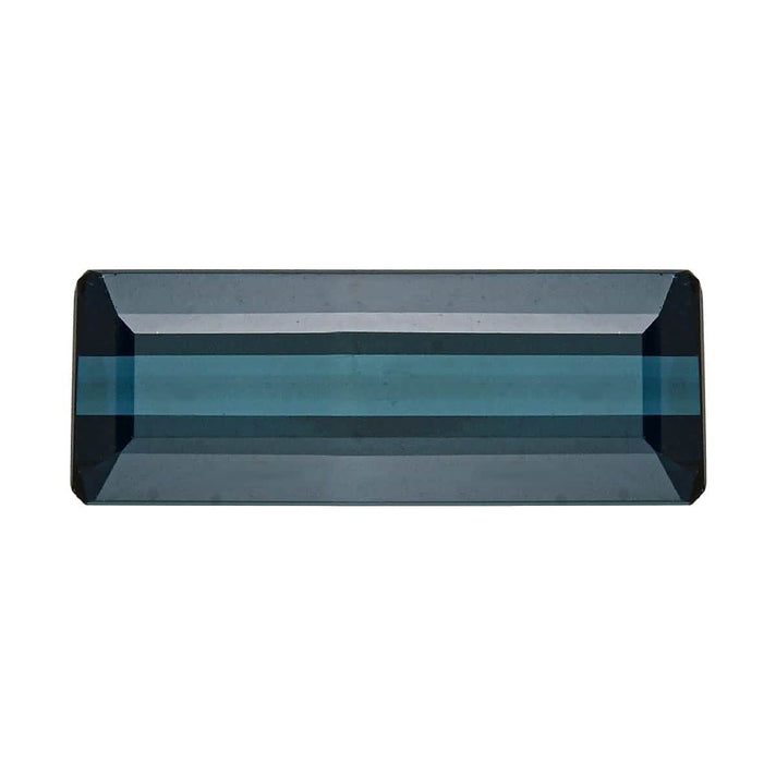 Certified &amp; Appraised 7.6 Ct. AAAA Indicolite Loose Gemstone in Baguette Shape 7883978 1