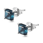 Indicolite  Quartz Solitaire Stud Earrings in Platinum Overlay Sterling Silver 2.65 Ct