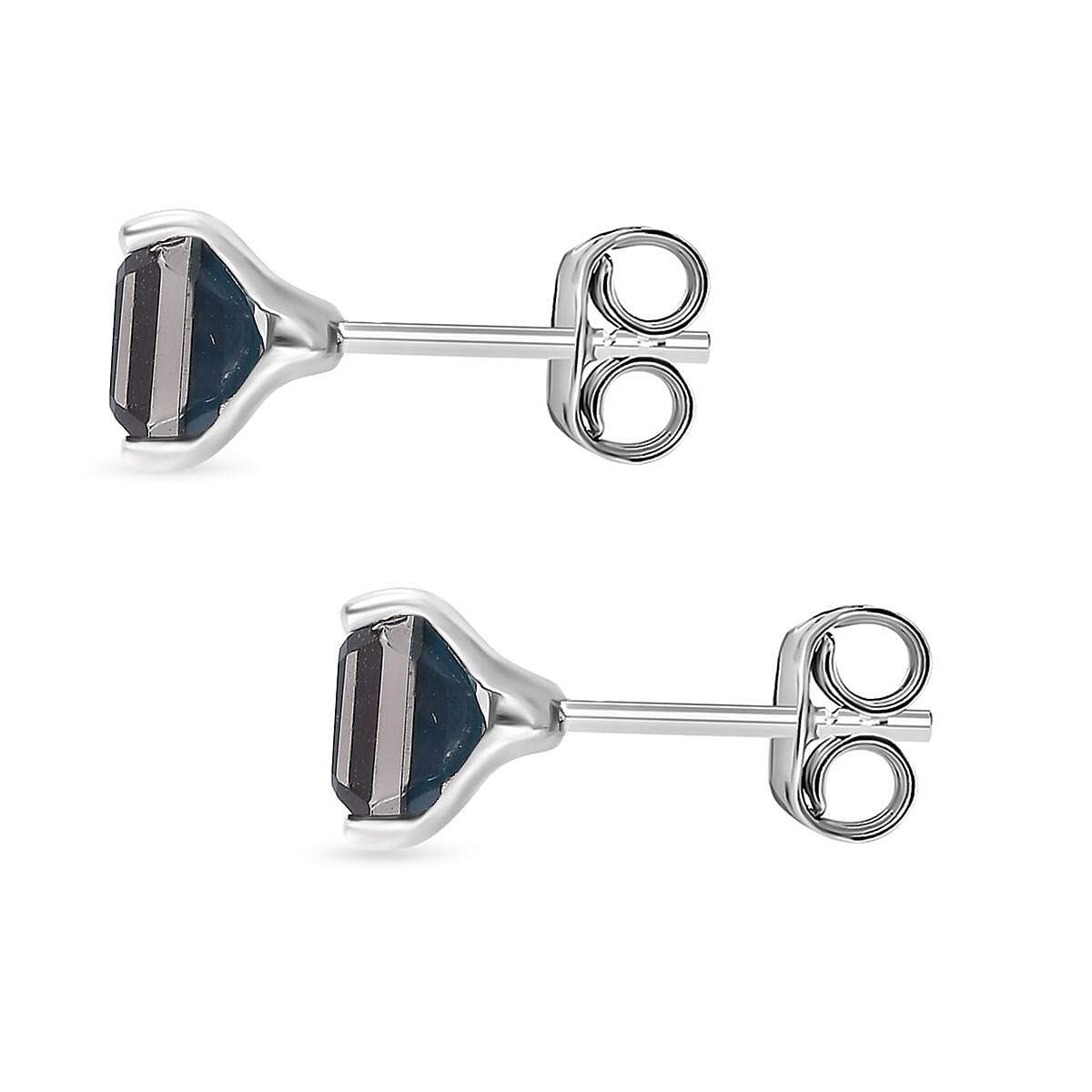 Indicolite Triplet Quartz Stud Earrings in Platinum Overlay Sterling Silver 2.650  Ct. 7704705 5