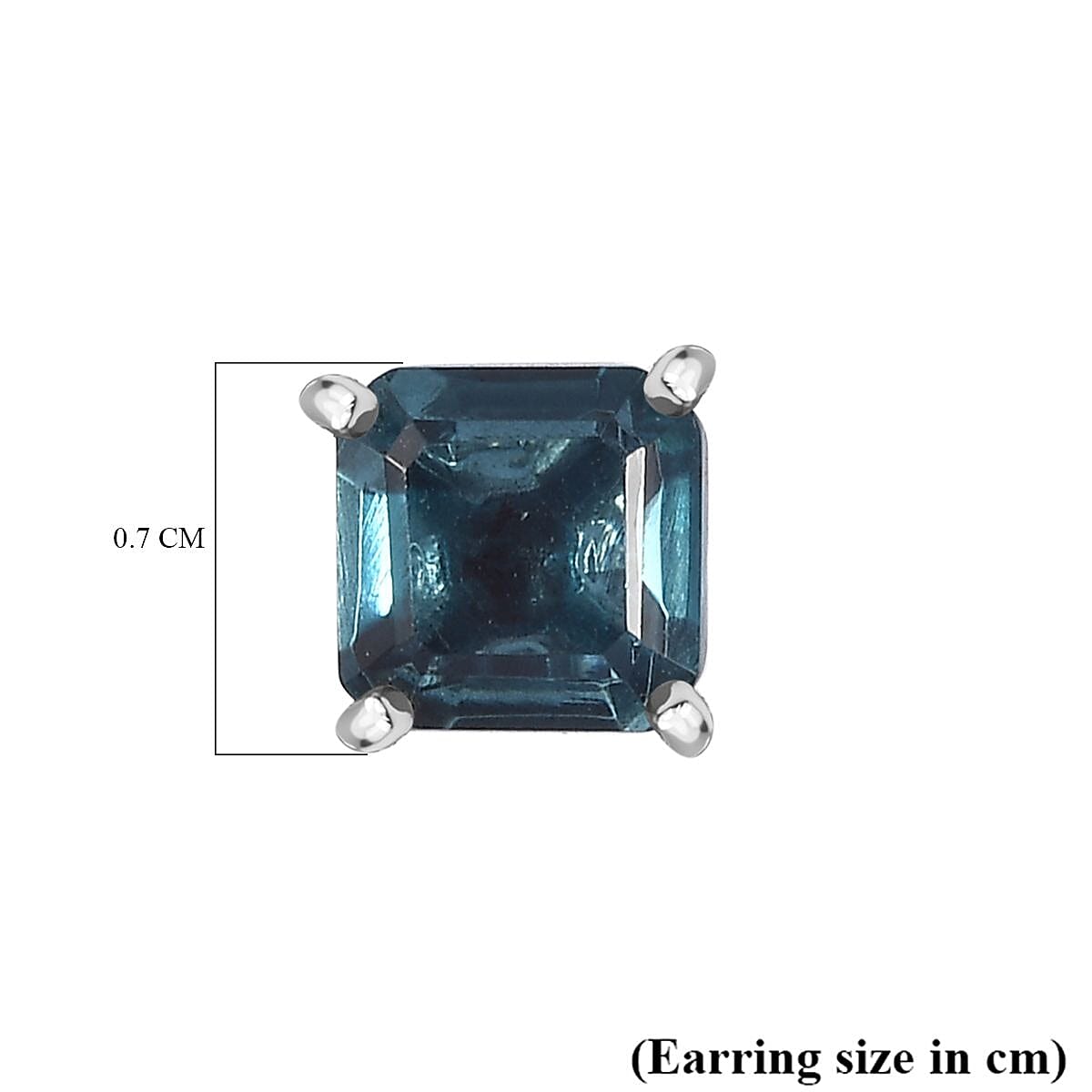 Indicolite Triplet Quartz Stud Earrings in Platinum Overlay Sterling Silver 2.650  Ct. 7704705 6