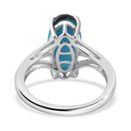 Indicolite Triplet Quartz Solitaire Ring in Platinum Overlay Sterling Silver 3.46 Ct