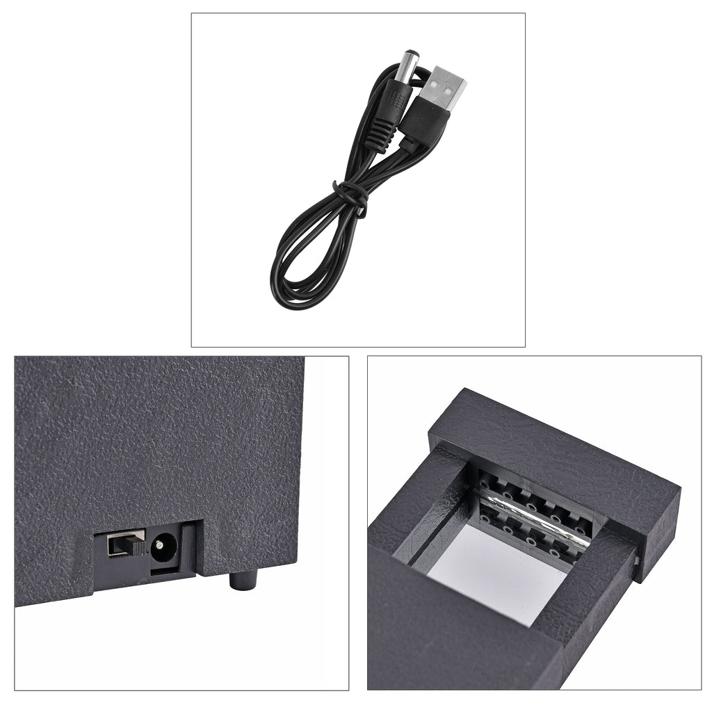 Mini Waterfall Fountain Decor with LED Light - USB Cable (Requires 2xAA Battery Not Inc.) - Black