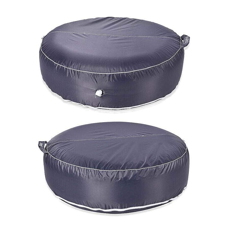 Indoor Outdoor Inflatable Round Pouffe - Grey 3589260 3