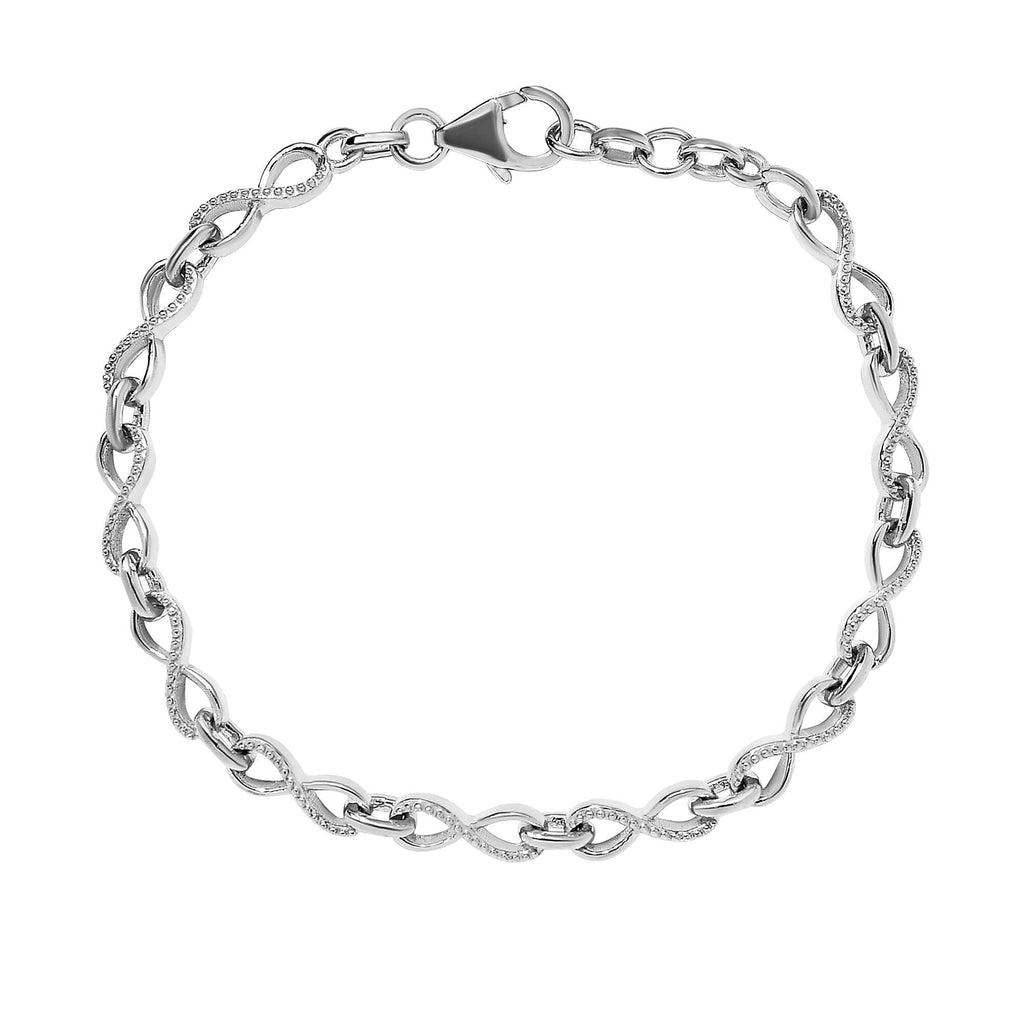 Designer Inspired - Infinity Knot Bracelet (Size 6.5) with Lobster Clasp in Platinum Overlay Sterling Silver