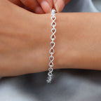 Designer Inspired - Infinity Knot Bracelet (Size 6.5) with Lobster Clasp in Platinum Overlay Sterling Silver